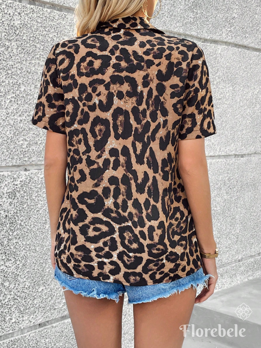 CAMISA LEOPARDO MANGA CORTA