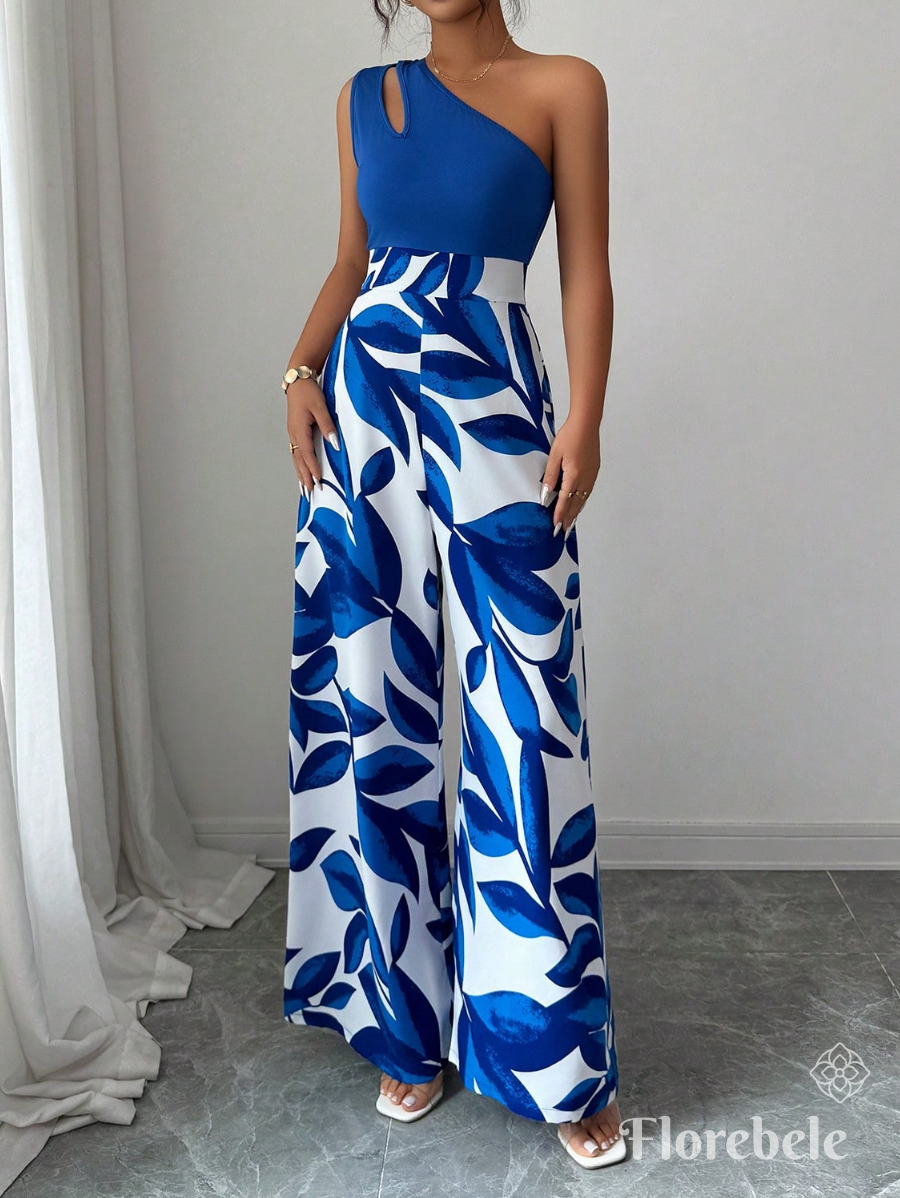 ENTERITO DE UN HOMBRO CON ESTAMPADO DE HOJAS