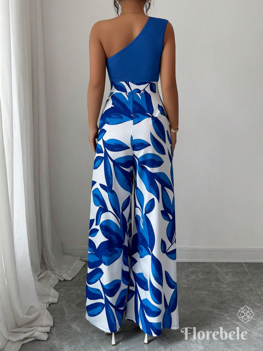 ENTERITO DE UN HOMBRO CON ESTAMPADO DE HOJAS