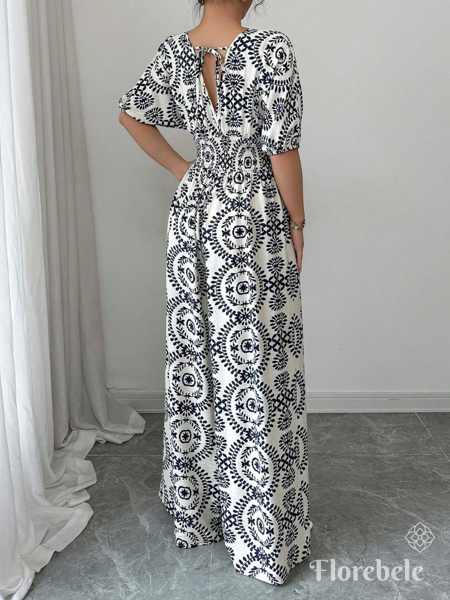 ENTERITO ESTAMPADO CON CINTURA ELÁSTICA