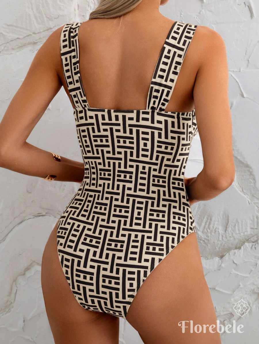 ENTERIZA CON ESTAMPADO GEOMÉTRICO