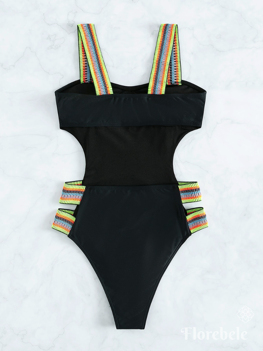 ENTERIZA CON TIRANTES A RAYAS