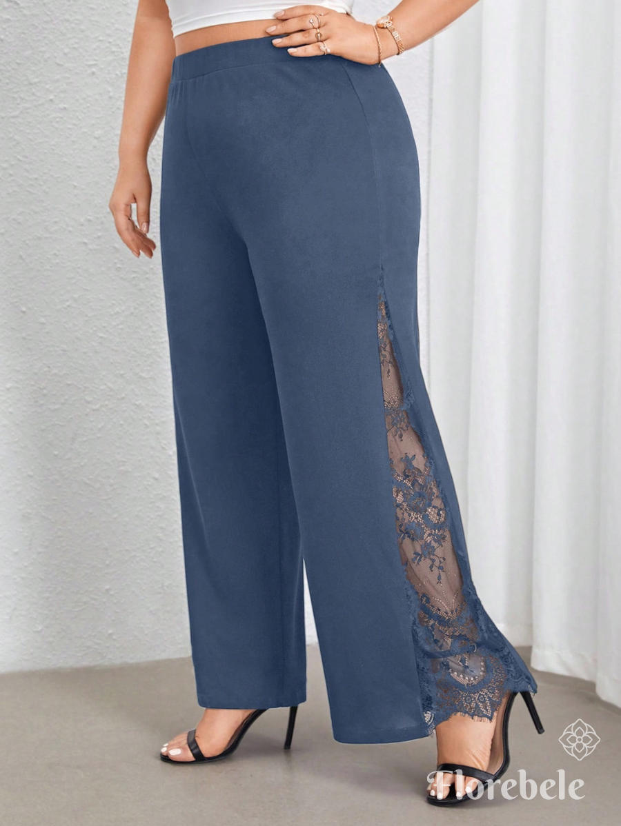 PANTALÓN CON ABERTURA DE ENCAJE