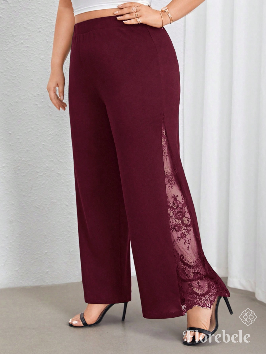 PANTALÓN CON ABERTURA DE ENCAJE