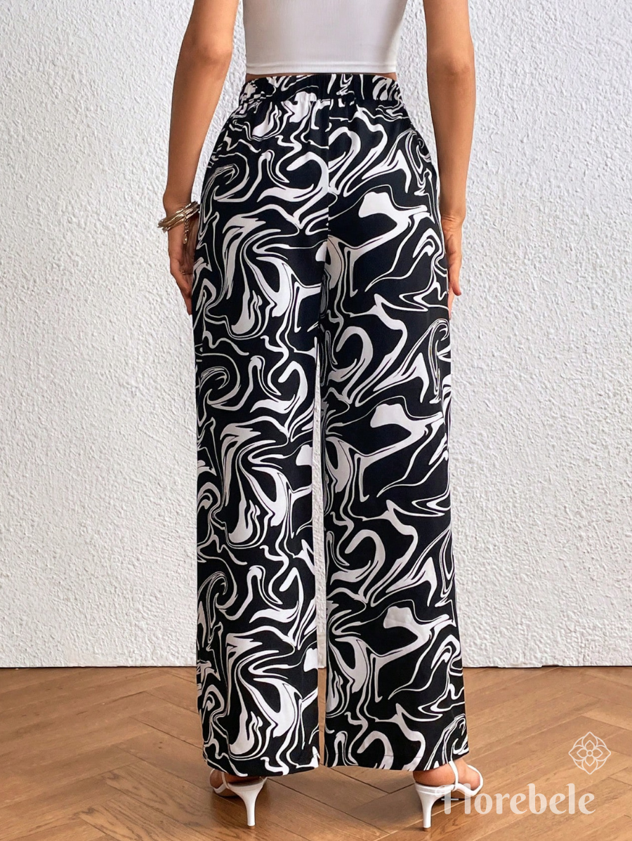 PANTALÓN CON ESTAMPADO MÁRMOL