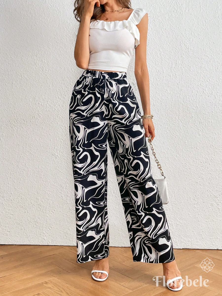 PANTALÓN CON ESTAMPADO MÁRMOL