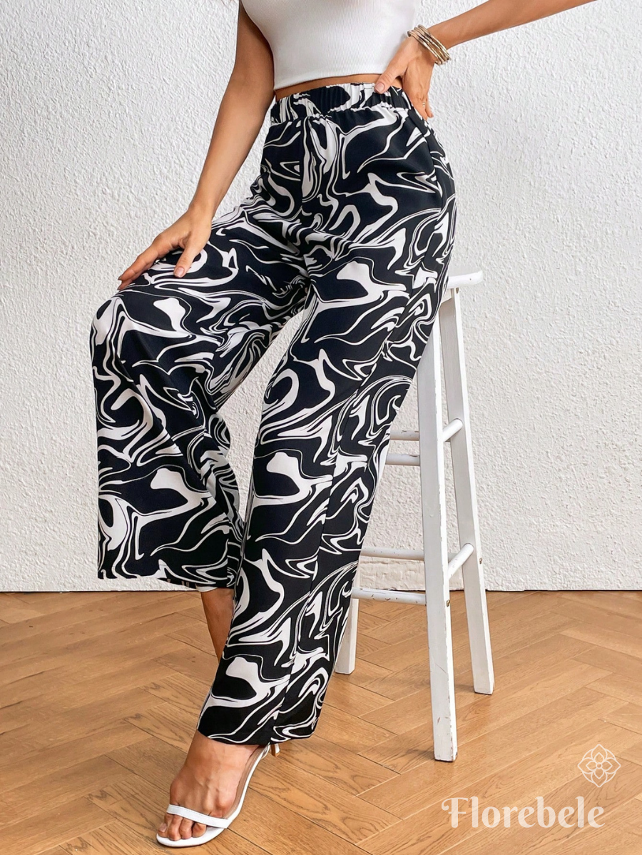 PANTALÓN CON ESTAMPADO MÁRMOL