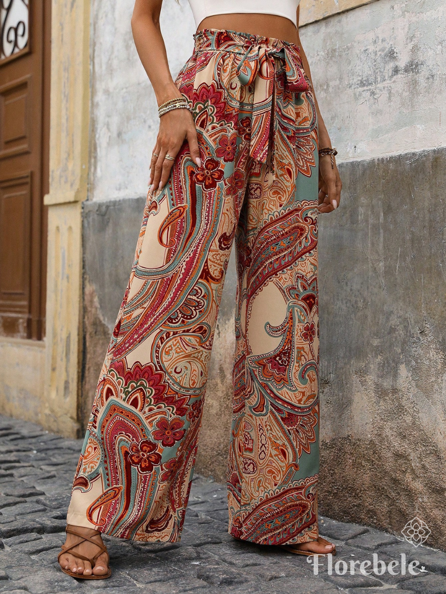 PANTALÓN ESTAMPADO CON LAZO