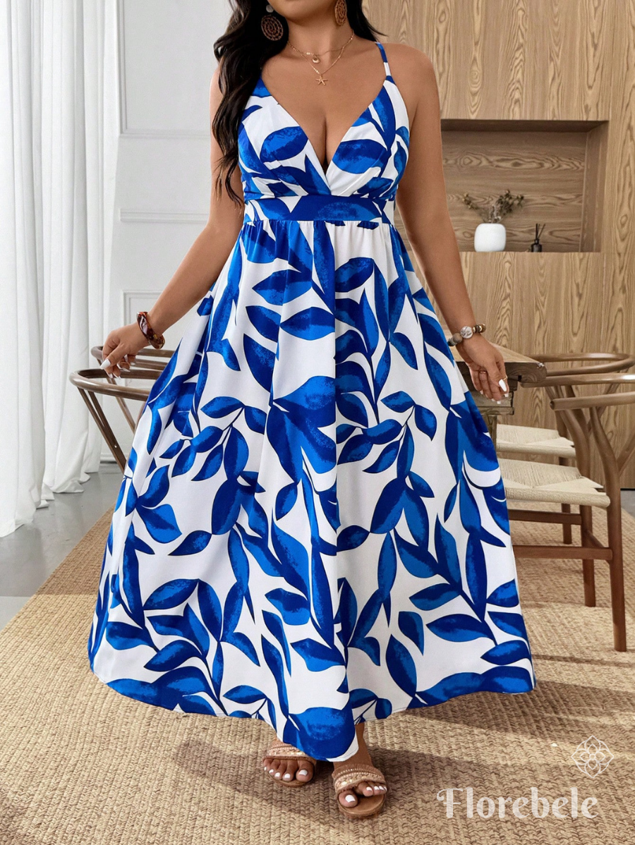 VESTIDO CON ESTAMPADO DE HOJAS