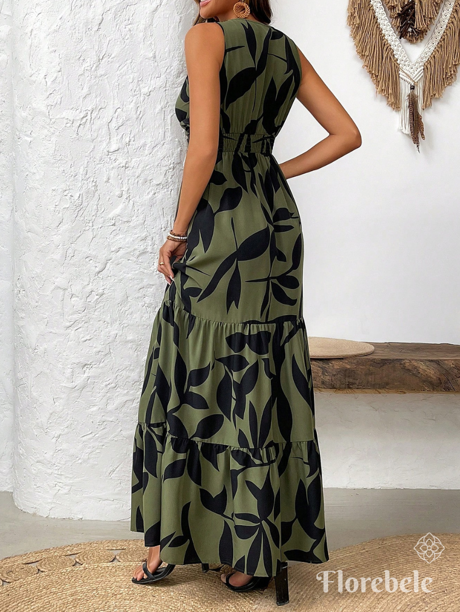 VESTIDO CON ESTAMPADO DE PLANTAS