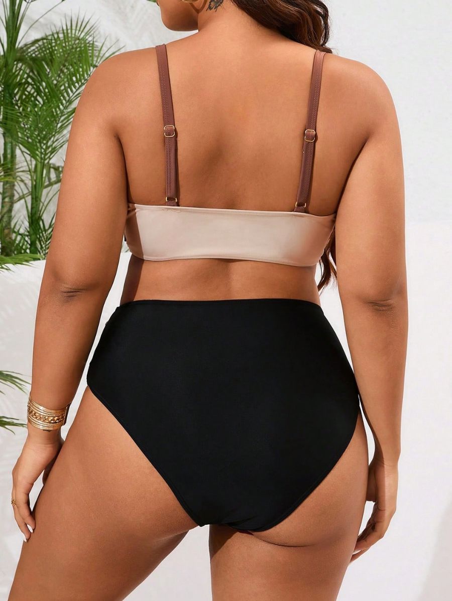 BIKINI CON BLOQUES DE COLOR CRUZADO Bikini Plus Size 14 Florebele
