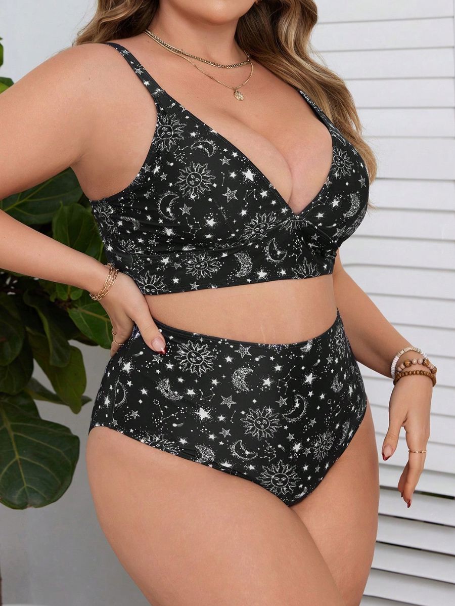 BIKINI CON ESTAMPADO DE ESTRELLAS Bikini Plus Size 22 Florebele