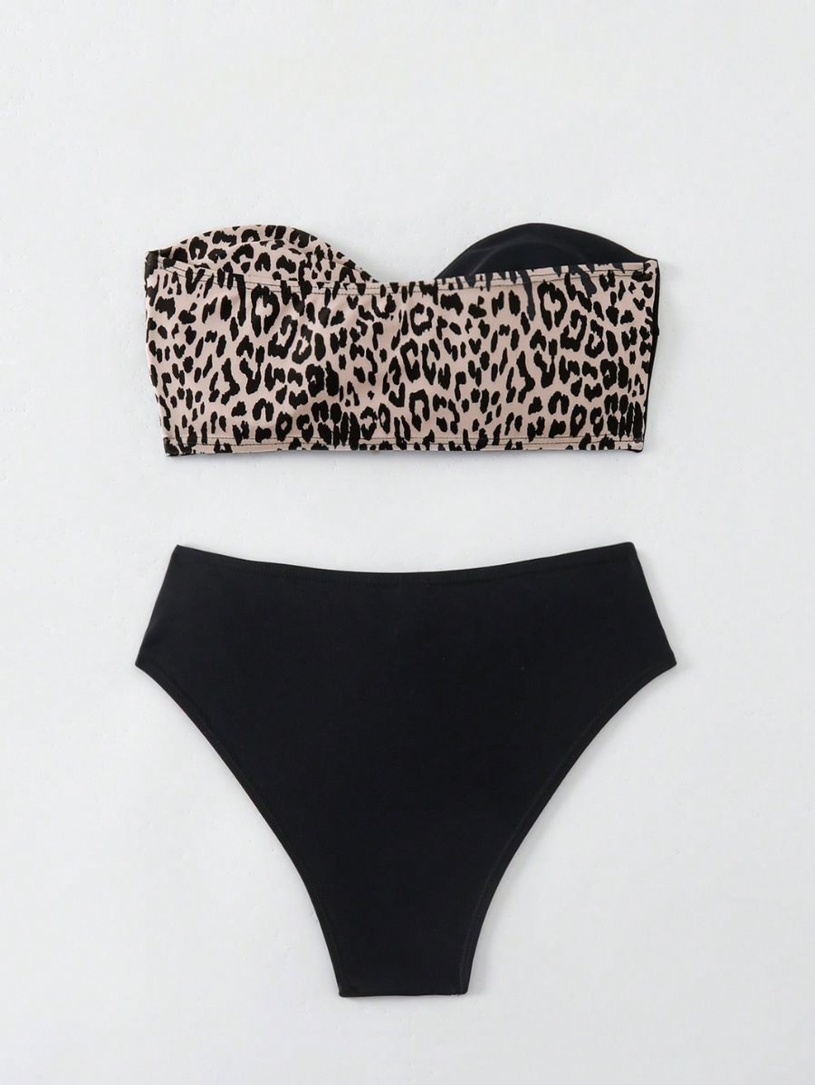 BIKINI CON ESTAMPADO LEOPARDO SIN TIRANTES Bikini 05 Florebele