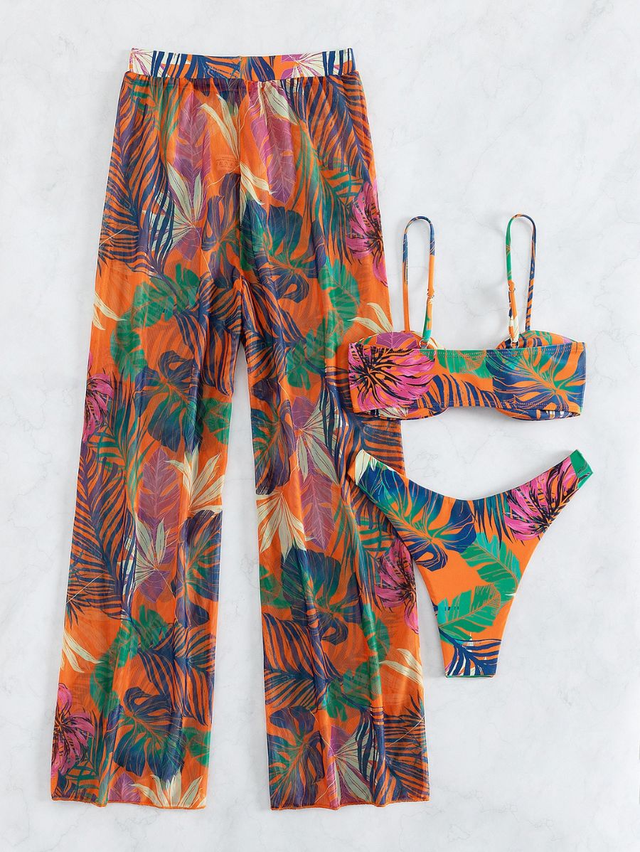BIKINI CON ESTAMPADO TROPICAL 3 PIEZAS Bikini 29 Florebele