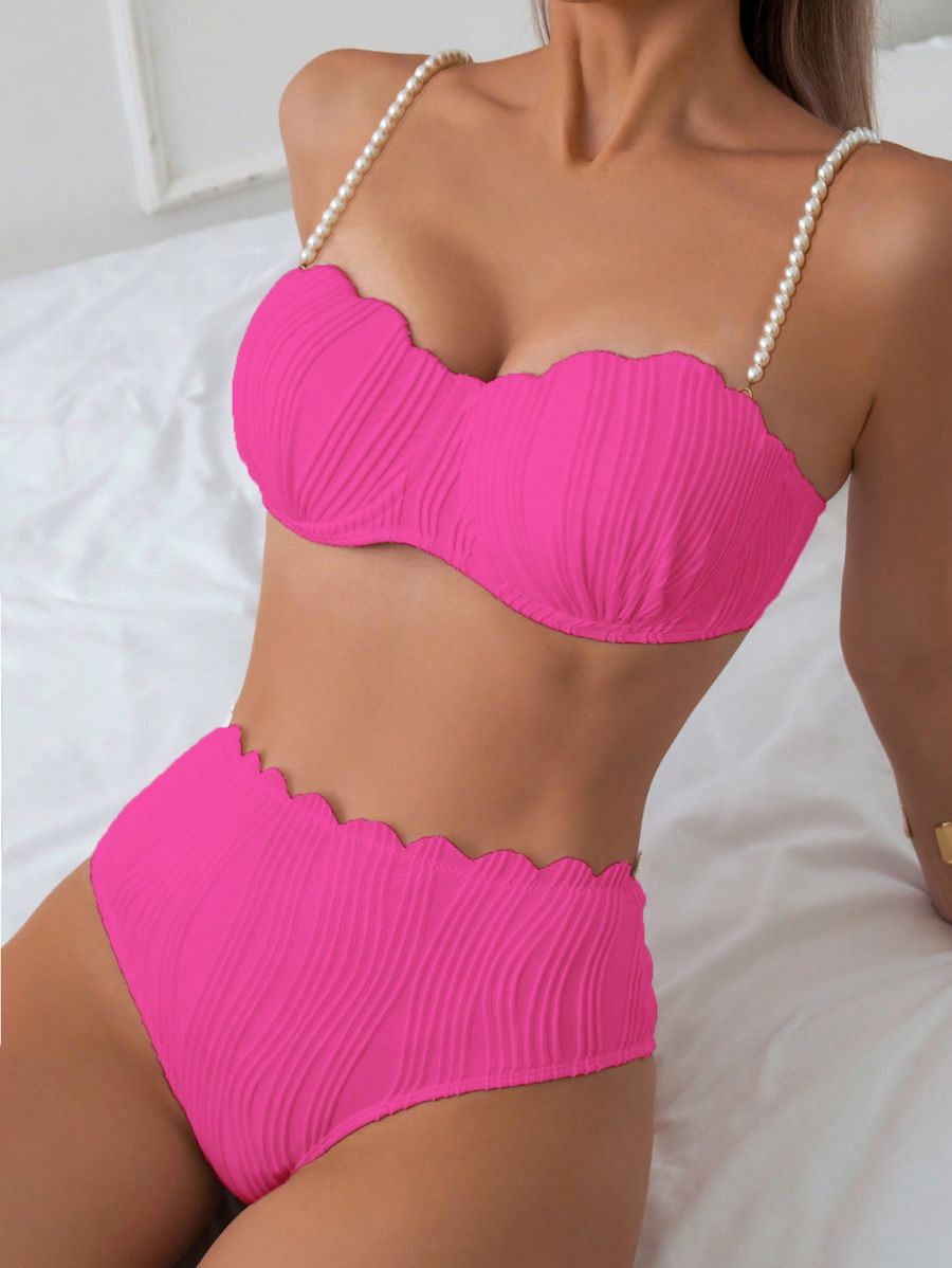 BIKINI CON TIRANTES DE PERLAS Bikini 23 Florebele Rosa S