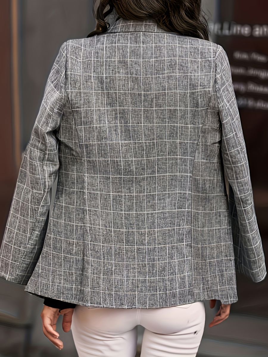 BLAZER GRIS A CUADROS Blazer 14 Florebele