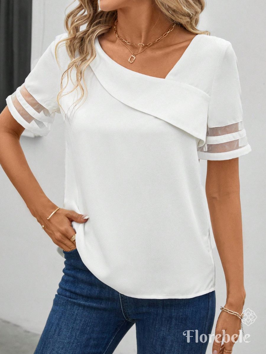 BLUSA CON DETALLE DE TRANSPARENCIA Blusa 09 Florebele S