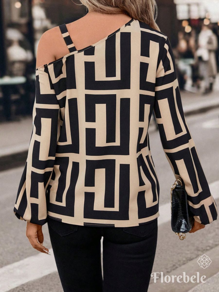 BLUSA CON ESTAMPADO GEOMÉTRICO Blusa 29 Florebele