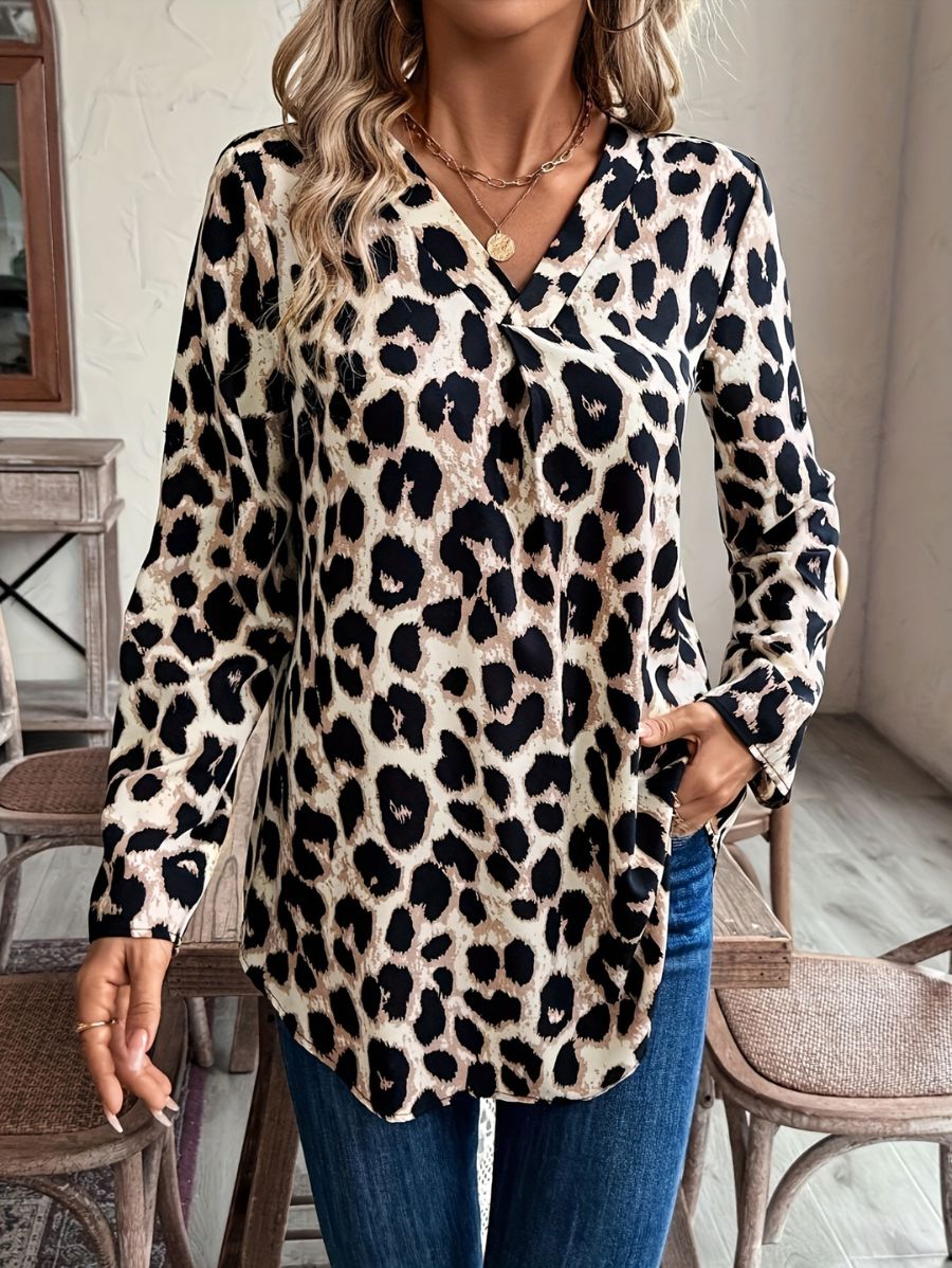 BLUSA CON ESTAMPADO LEOPARDO Blusa 12 Florebele