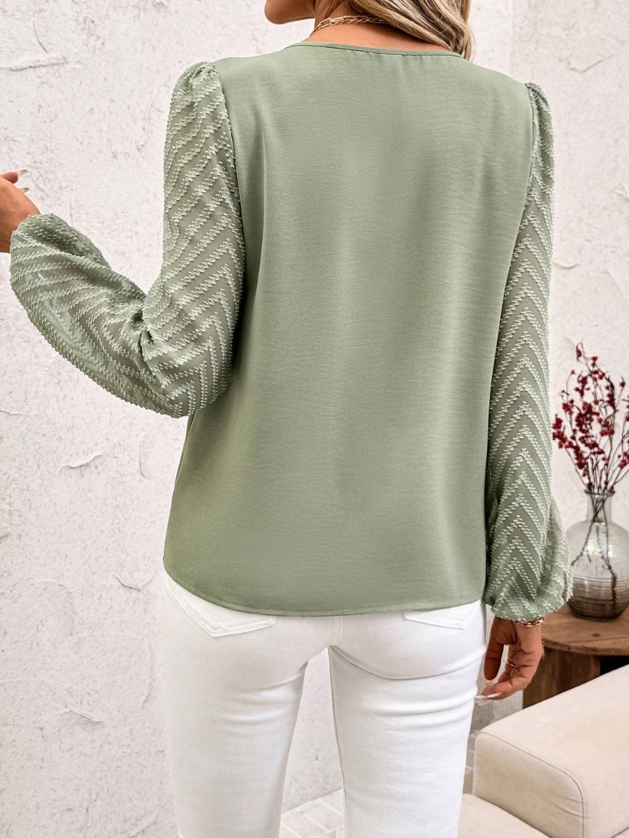 BLUSA CON MANGAS FAROL Y CUELLO DE MUESCA Blusa 09 Florebele
