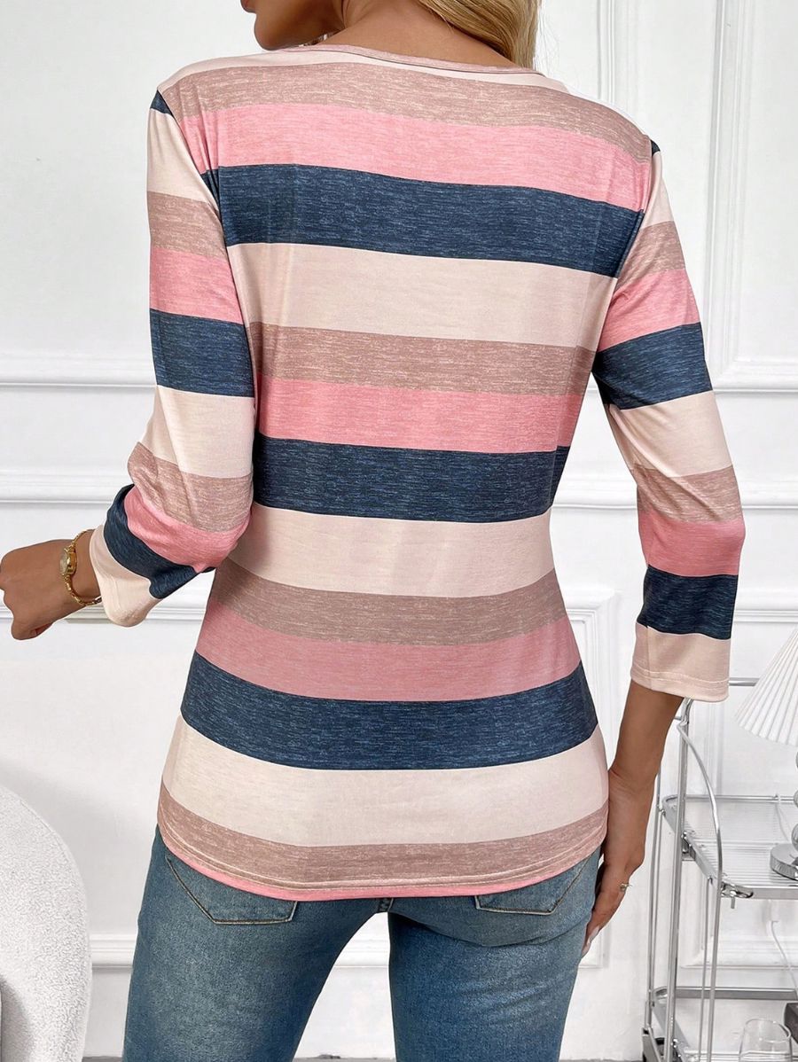 BLUSA DE MANGA TRES CUARTOS A RAYAS Blusa 16 Florebele