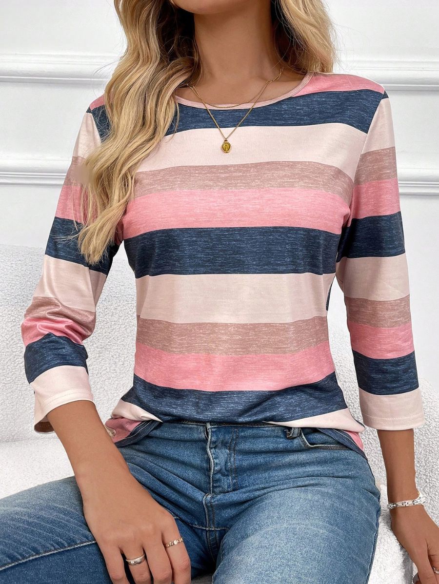 BLUSA DE MANGA TRES CUARTOS A RAYAS Blusa 16 Florebele