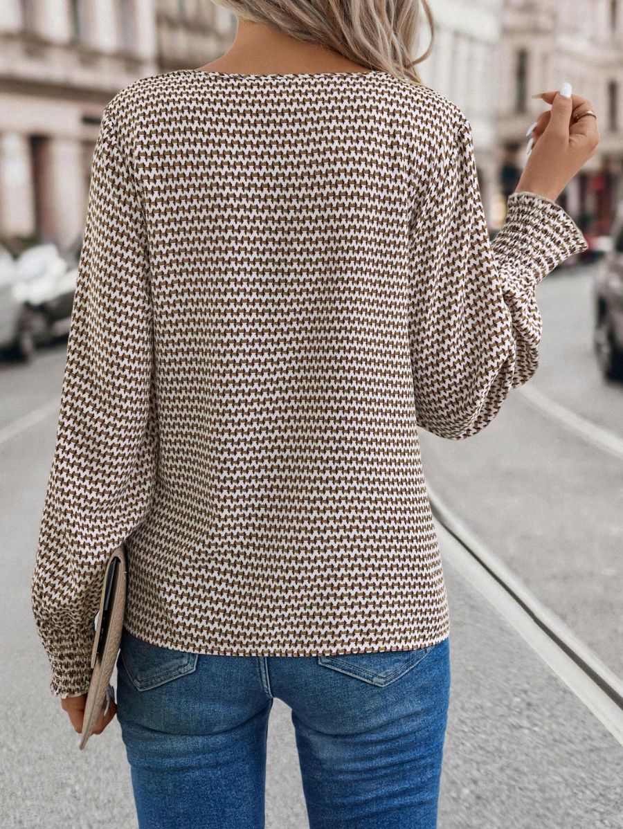 BLUSA ESTAMPADA CON FRUNCIDO Blusa 04 Florebele