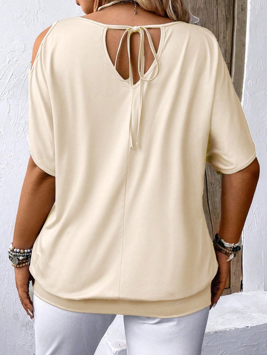 BLUSA ESTAMPADA CON HOMBROS ABIERTOS Blusa Plus Size 08 Florebele
