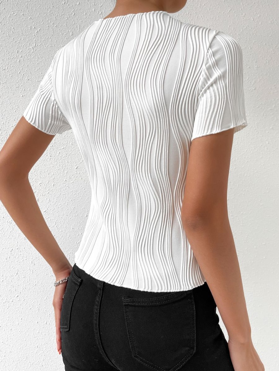 BLUSA MANGA CORTA CON TEXTURA Blusa 44 Florebele