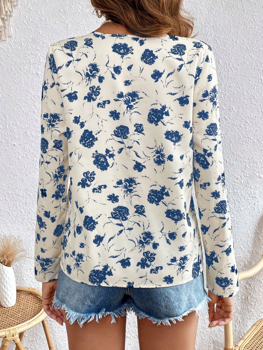 BLUSA MANGA LARGA CON ESTAMPADO FLORAL Blusa 05 Florebele