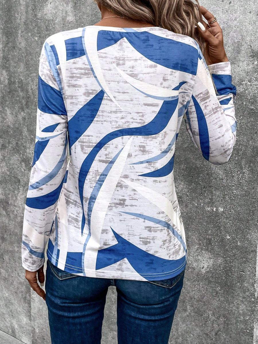 BLUSA MANGA LARGA CON ESTAMPADO GRÁFICO Blusa 01 Florebele