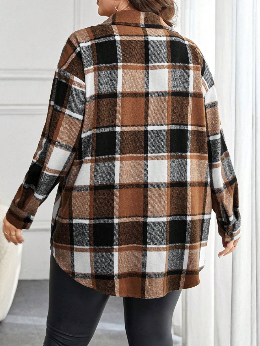 CAMISA A CUADROS Camisa Plus Size 12 Florebele