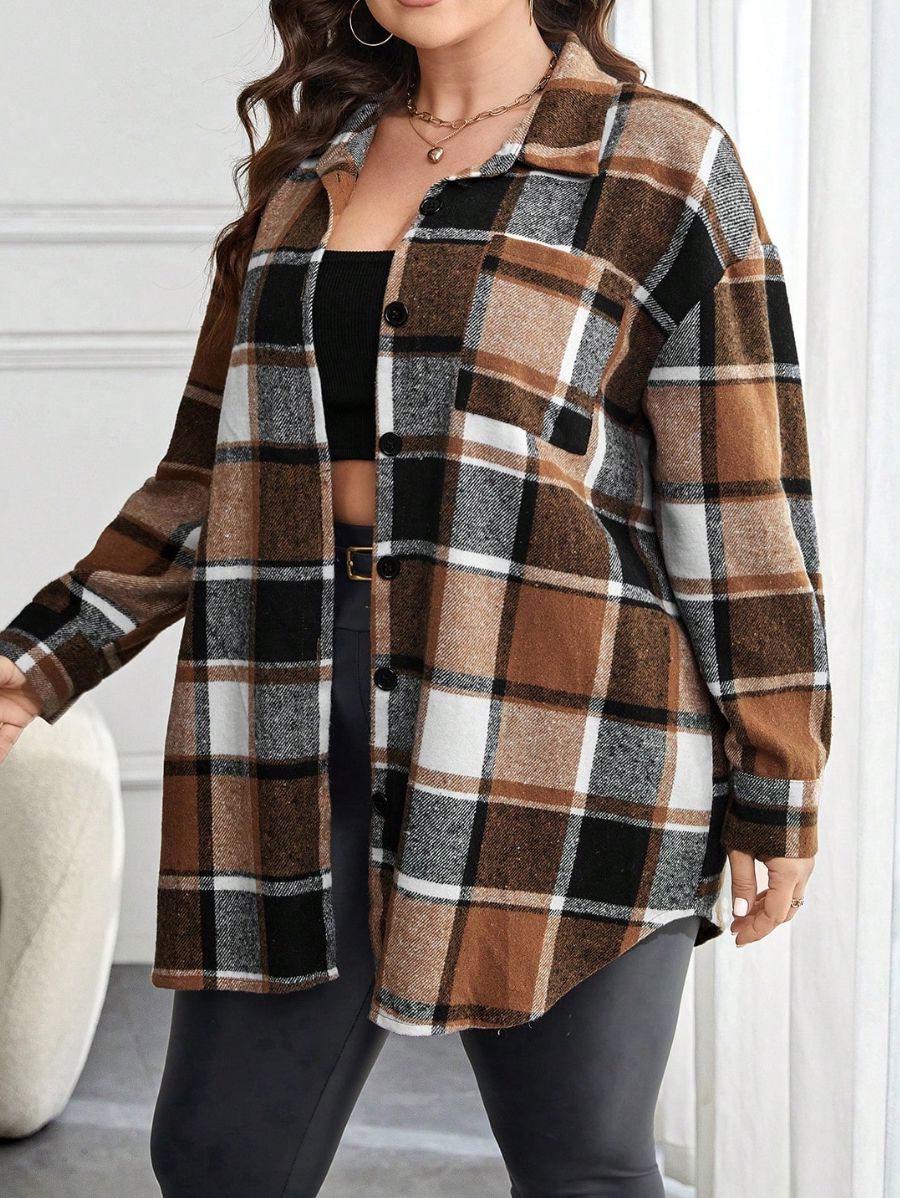 CAMISA A CUADROS Camisa Plus Size 12 Florebele
