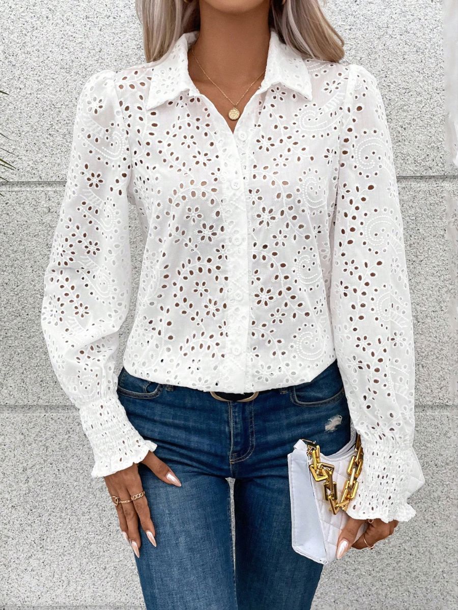 CAMISA CON BORDADO CON OJAL Camisa 32 Florebele