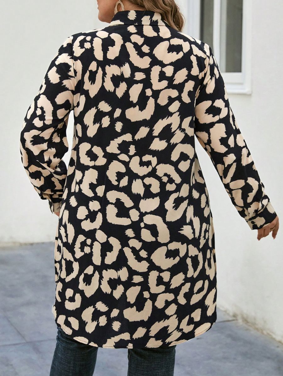CAMISA CON ESTAMPADO LARGA Camisa Plus Size 01 Florebele