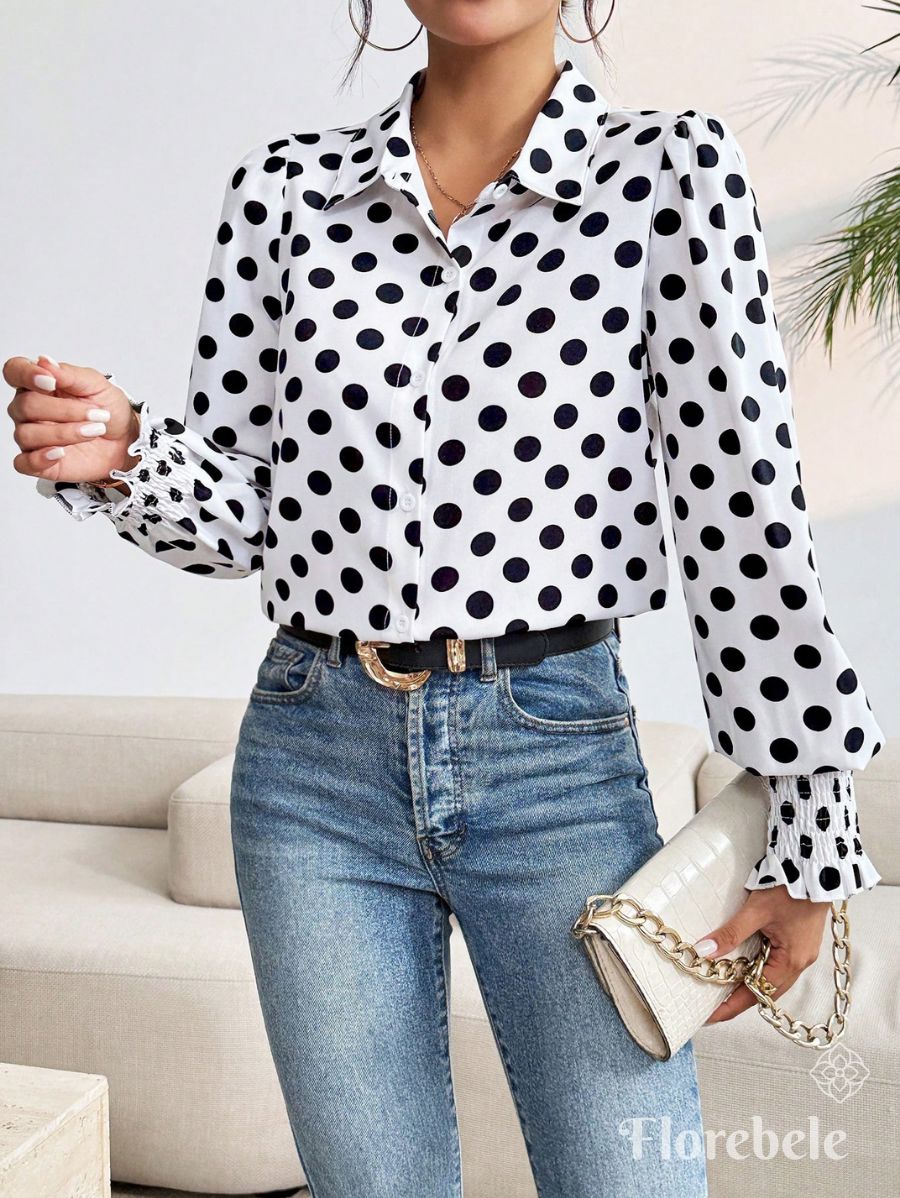 CAMISA CON LUNARES Camisa 37 Florebele Blanco S