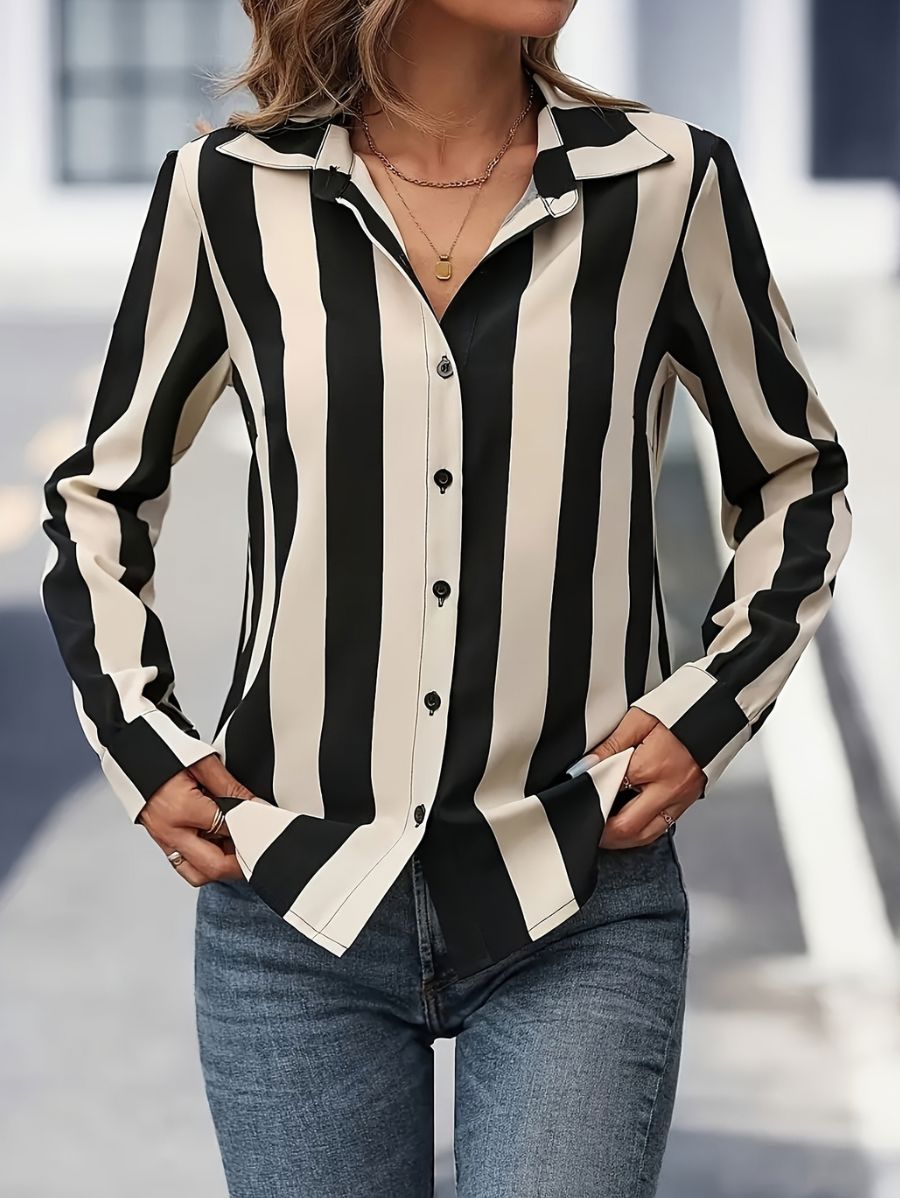 CAMISA MANGA LARGA A RAYAS Camisa 30 Florebele