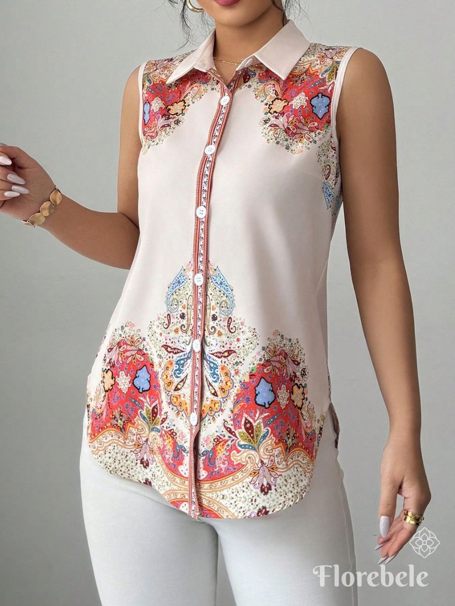 CAMISA SIN MANGAS CON ESTAMPADO Camisa 03 Florebele S
