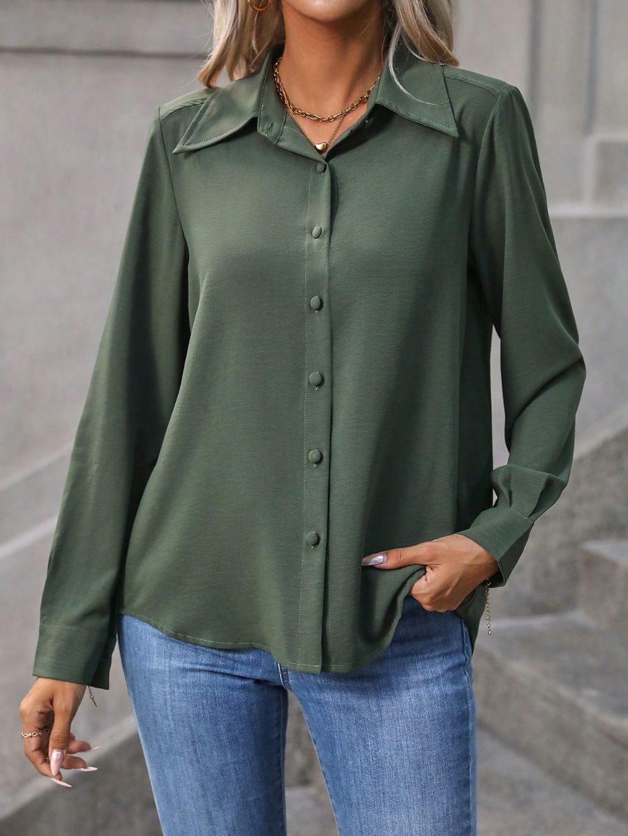CAMISA UNICOLOR CON BOTONES Camisa 05 Florebele