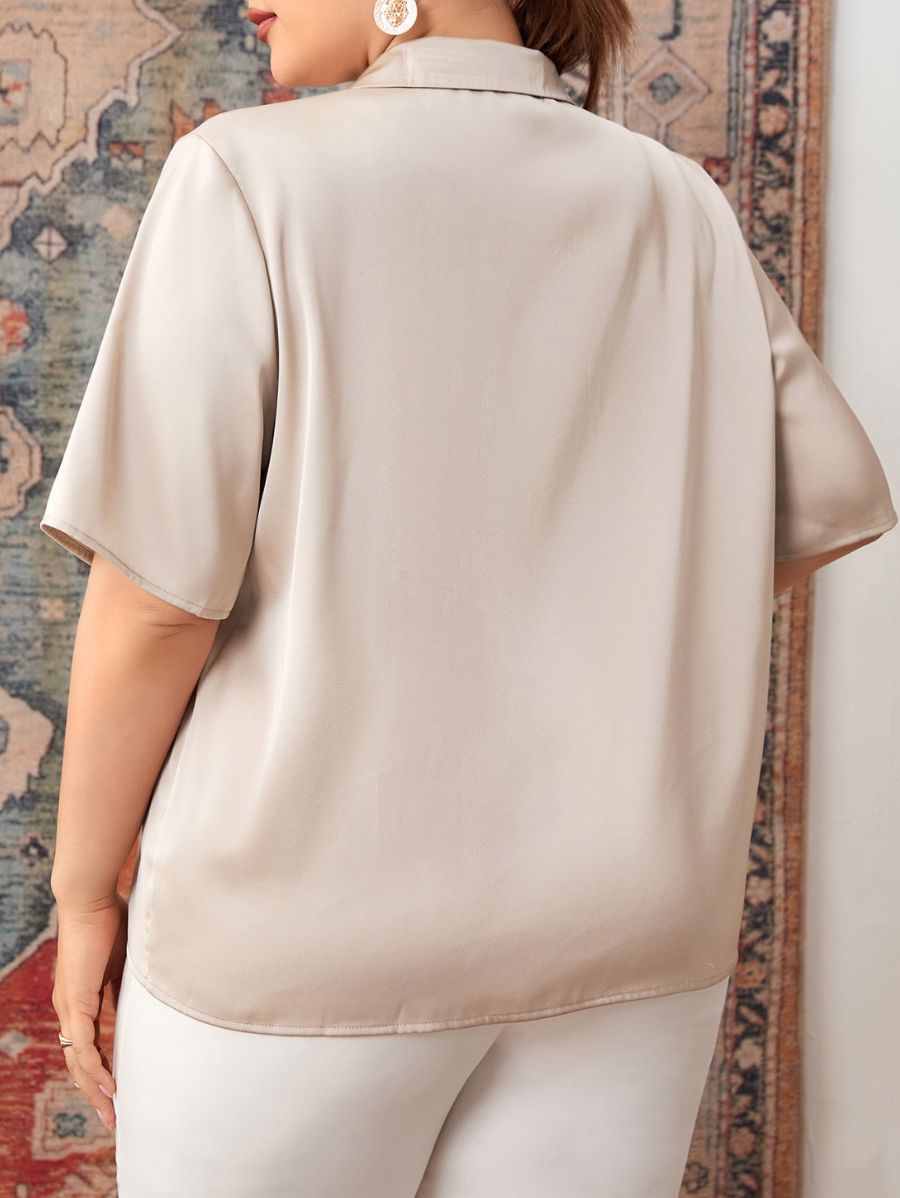 CAMISA UNICOLOR MANGA CORTA Camisa Plus Size 06 Florebele