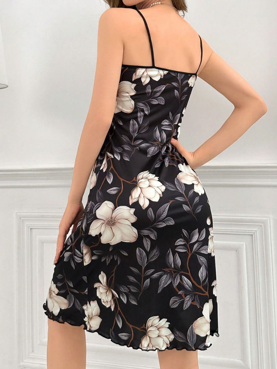 CAMISÓN CON ESTAMPADO FLORAL A LA RODILLA Camisón 03 Florebele
