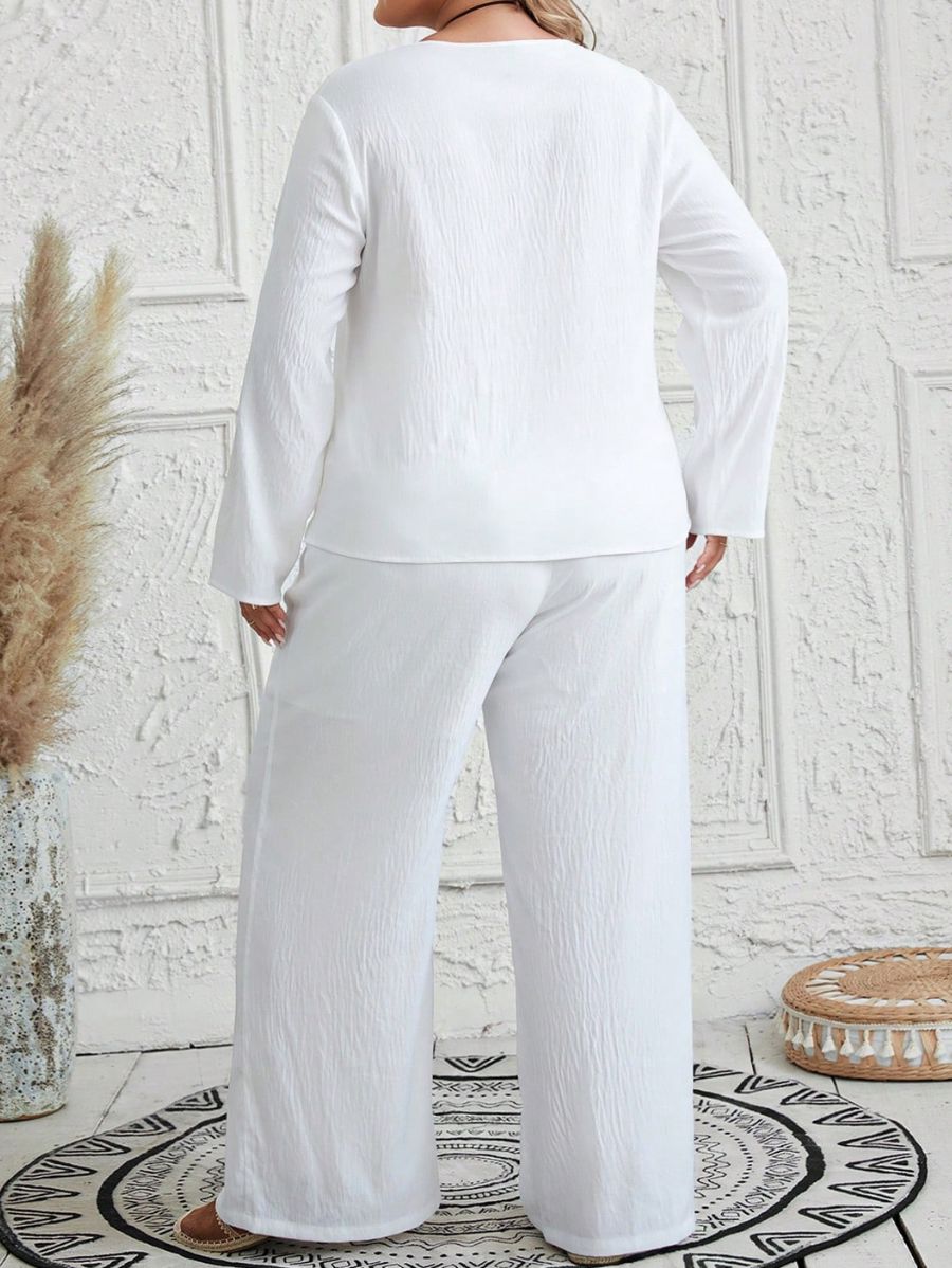 CONJUNTO CON DETALLE DE BOTONES Conjunto Plus Size 07 Florebele