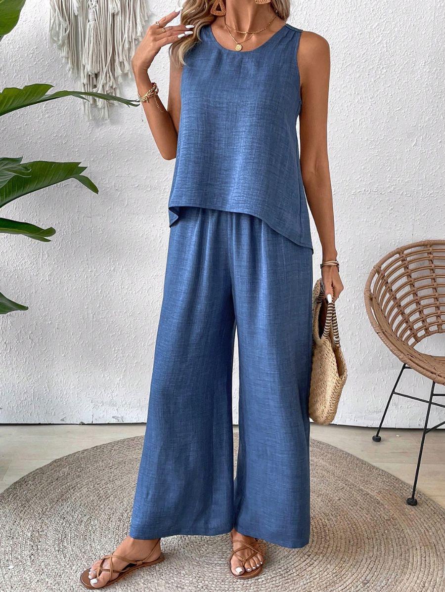 CONJUNTO CON DETALLE EN ESPALDA Conjunto 14 Florebele Azul S