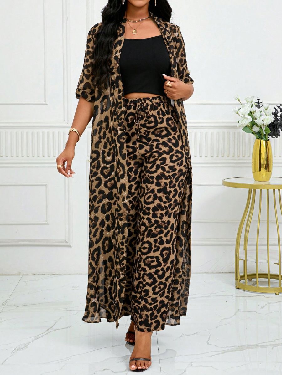 CONJUNTO CON ESTAMPADO LEOPARDO HOLGADO Conjunto 06 Florebele