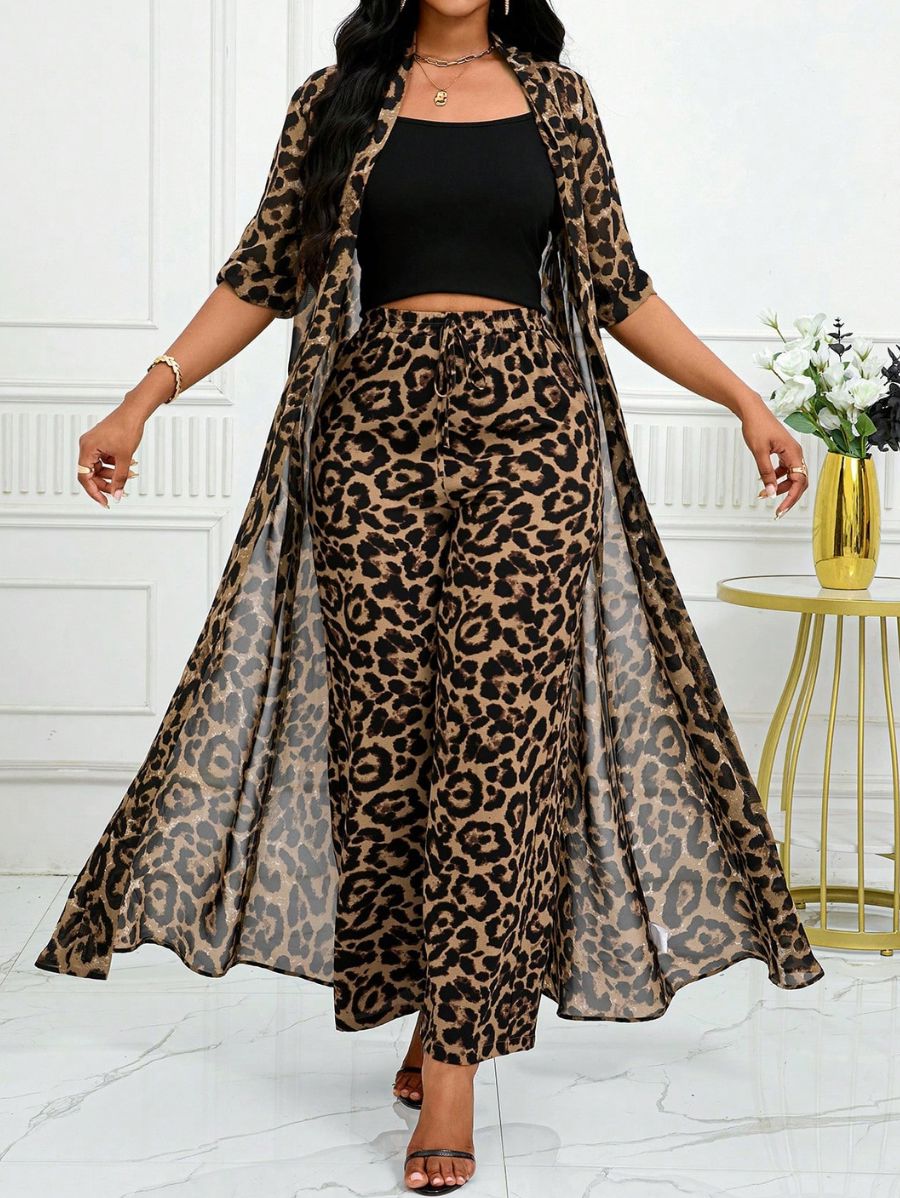 CONJUNTO CON ESTAMPADO LEOPARDO HOLGADO Conjunto 06 Florebele