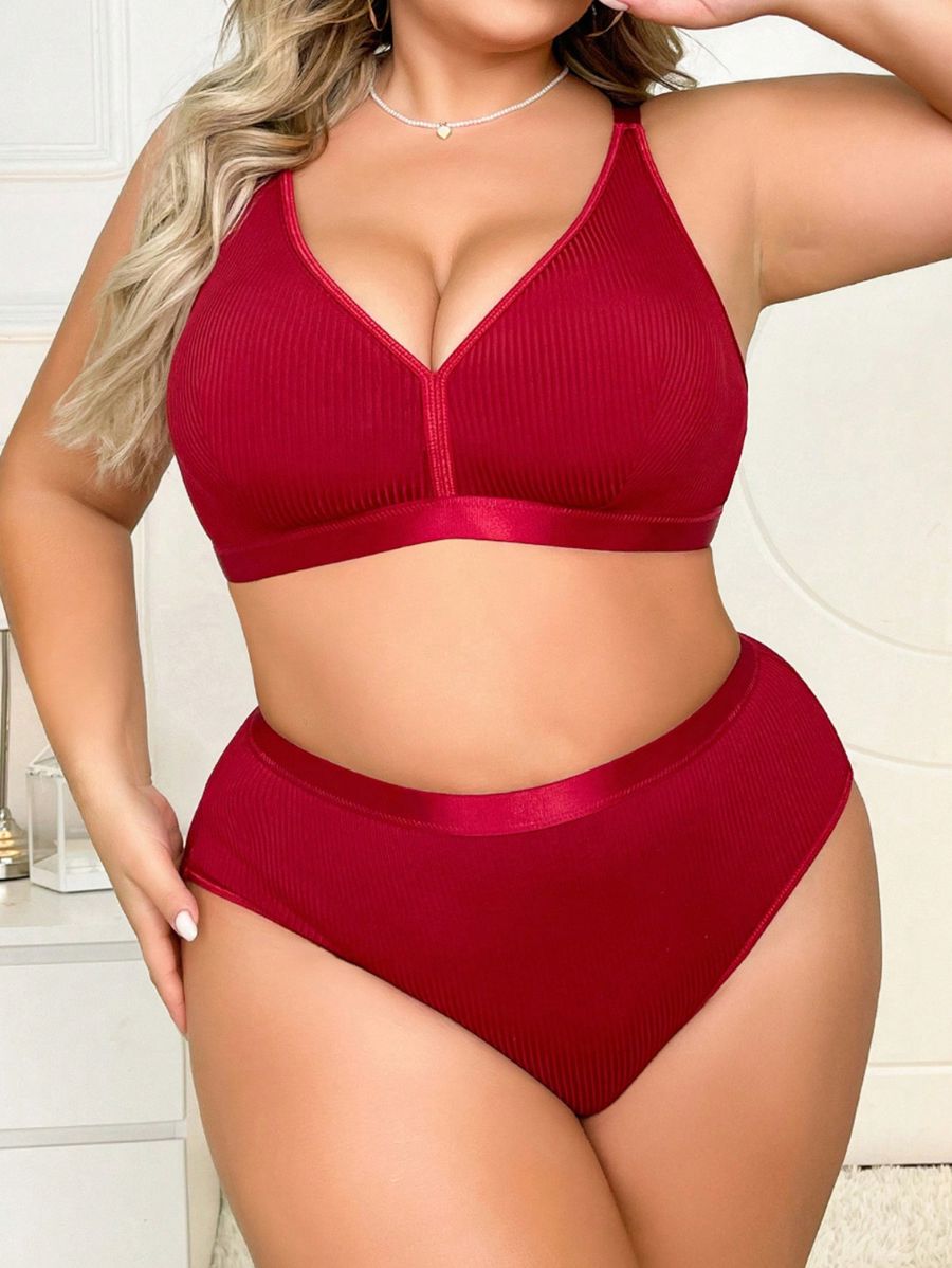 CONJUNTO CON TEXTURA UNICOLOR Lencería Plus Size 08 Florebele 1XL