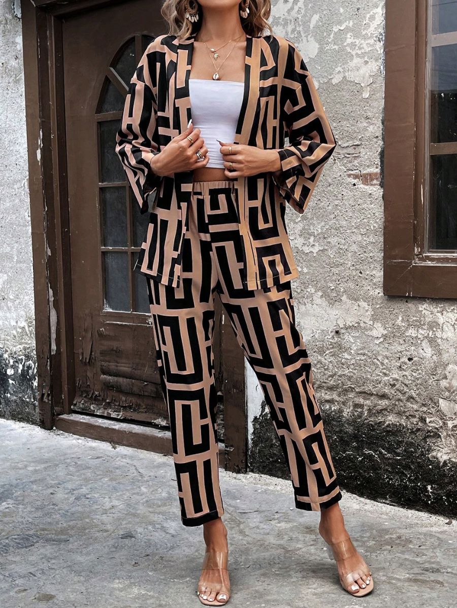 CONJUNTO DE CAMISA ABIERTA Y PANTALÓN Conjunto 19 Florebele