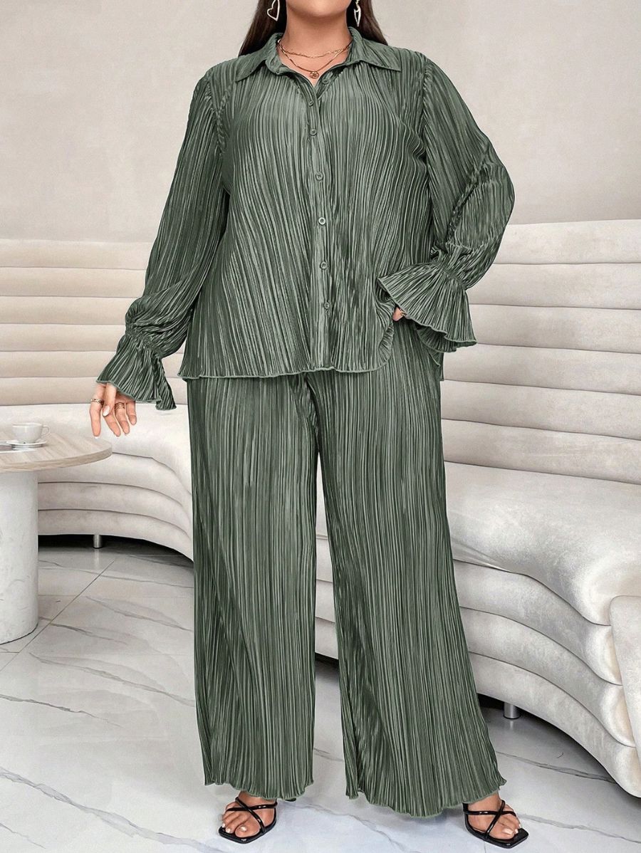 CONJUNTO PLISADO Conjunto Plus Size 10 Florebele Verde 0XL