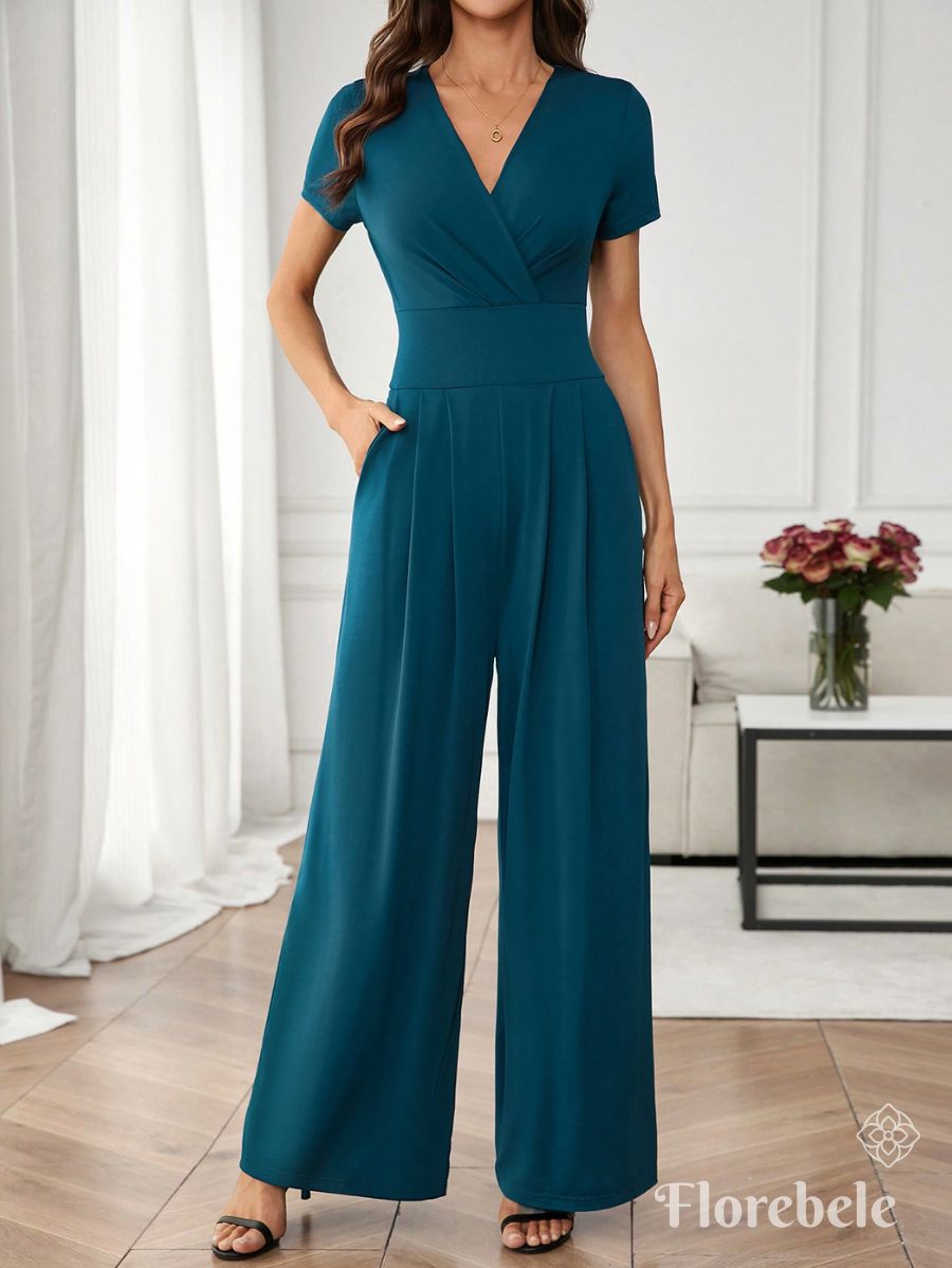 ENTERITO CON ESCOTE EN V UNICOLOR Enterito 17 Florebele Azul S