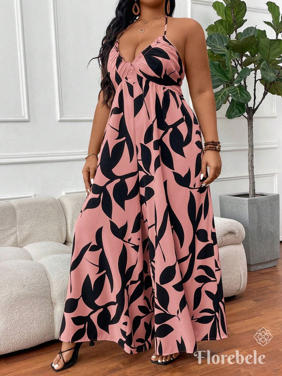 ENTERITO ESTAMPADO CON TIRANTES Enterito Plus Size 07 Florebele Rosa 0XL